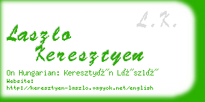 laszlo keresztyen business card